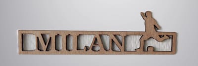 Gepersonaliseerde houten Voetbal Naambordje – Geef de Deur een Sportieve Touch! - Palisander kleur - 35x10cm