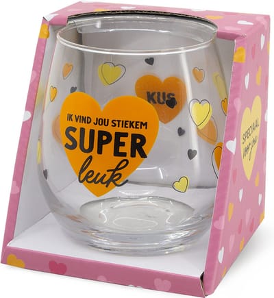 Glas - Water- & wijnglas - Ik vind jou stiekem superleuk