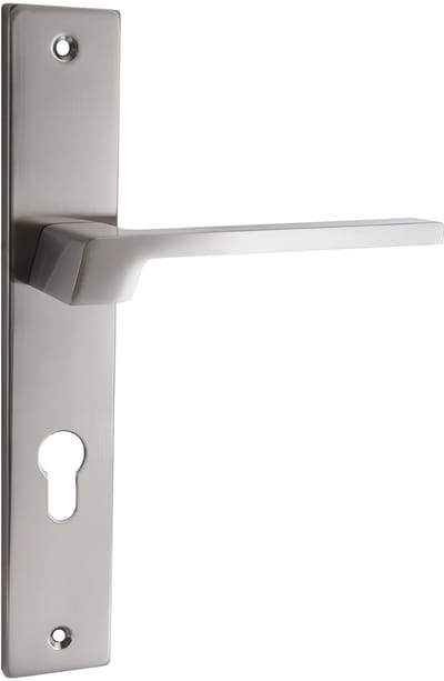 Domino® Deurkrukgarnituur CANTORO - Nikkel - PZ-Profielcilinderset met Rozette - Deurbeslag van aluminium - Deurklink voor kamerdeur, kantoordeur, kelderdeur en binnendeur