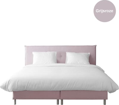 Anno 1588 Boxspring Pollux - Complete boxspringset - Pocketvering - Grijsroze - 140x200