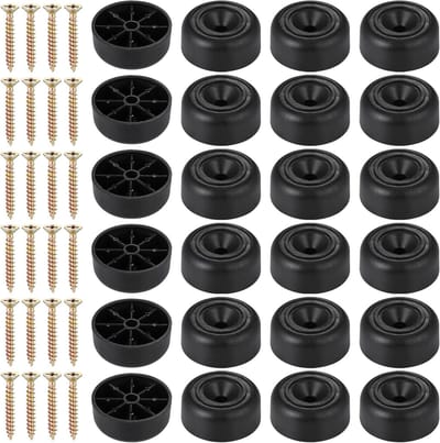 24 Stuks Meubelpoten Diameter 33 mm x H 13 mm - Ronde Schroefbare Poten voor Meubels, Antislip Glijders voor Kasten, Banken en Tafels