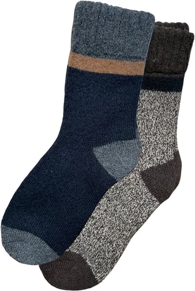 green-goose® Alpaca Sokken - Blauw & Grijs - 2 Paar - 95% wol - Maat 35-38 - Lekker zacht en duurzaam!