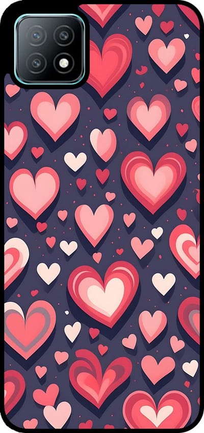Smartphonica Telefoonhoesje Geschikt voor Oppo A53 5G / A72 5G / A73 5G met Hartjes Opdruk - TPU Backcover Case With Heart Design geschikt voor Oppo A53 5G;Oppo A72 5G;Oppo A73 5G