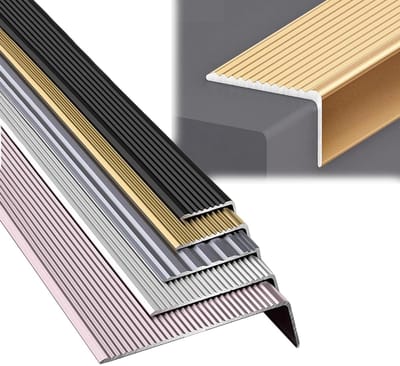 Trapneusprofiel Aluminium - Randbeschermer Traptrede - Veilig Lopen - Antislip Groeven - W3 x H2cm - Goud