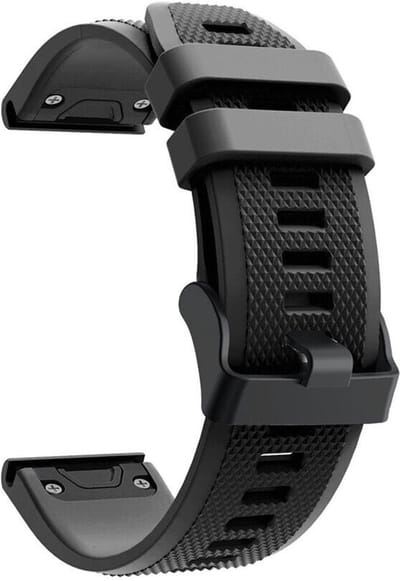 Siliconen Bandjes Zwart - Quickfit 26mm - Geschikt voor Garmin Fenix 7X - 6X - 5X