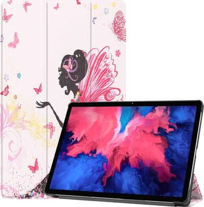Hoes - Geschikt voor Lenovo Tab P11 - Dun & Stevig - Trifold Bookcase - Hard Cover - Hardcover Book Case - Tablet Hoesje - Elfje