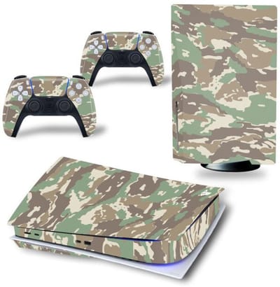 Gadgetpoint - Console & Controller Stickers voor PS5, PlayStation 5 - Performance Gaming Skin - Bescherming Accessoires - Camo - Groen Wit
