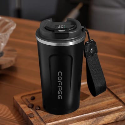 510ml Roestvrijstalen Slimme Koffie Tumbler Thermosbeker met Draagbaar Touw en Intelligent Temperatuurdisplay Reisbeker 510ml