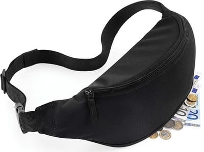 Heuptasje/fanny pack zwart - 28 x 14 x 8 cm - festival musthave