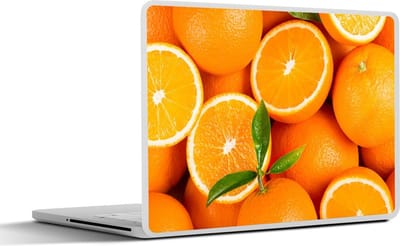 Laptop sticker - 12.3 inch - Fruit - Sinaasappel - Bladeren - 30x22cm - Laptopstickers - Laptop skin - Cover