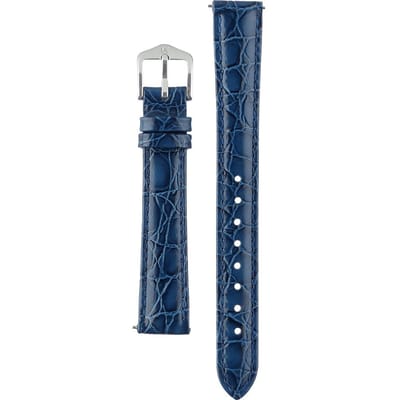 Hirsh Horlogeband -  Crocograin Blauw - Leer - 14 mm