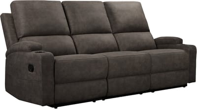 Dallas-3Zitsbank - 2 Relaxfauteuils - Antraciet Microvezel