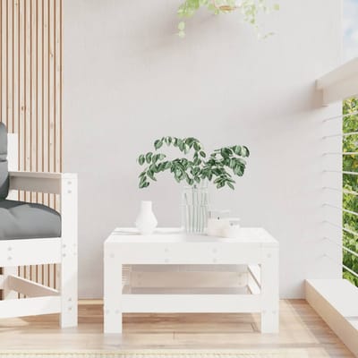 vidaXL - Tuinvoetenbank - massief - grenenhout - wit