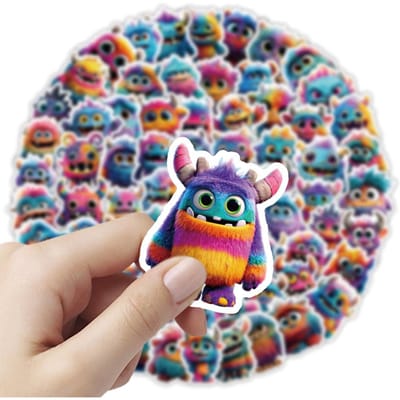 100 PIÈCES Super Mignon Monstre Peluche Graffiti Autocollants Récompense Décoratif Papeterie Carnet Porte-Stylos Autocollants