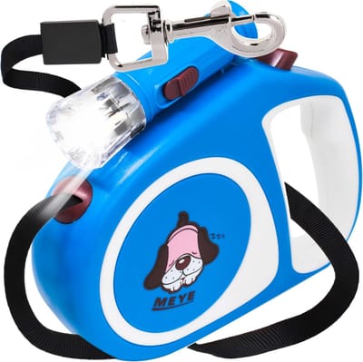 BORVAT® - Rollijn 5 Meter met LED Licht - Ergonomische Flexibele Hondenriem - Voor Wandelen en Avontuur