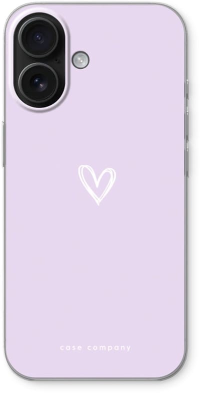 Case Company® - Hoesje geschikt voor iPhone 16 hoesje - Klein hartje paars - Soft Cover Telefoonhoesje - Bescherming aan alle Kanten en Schermrand