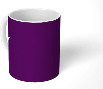 Mok - Koffiemok - Oh hi - Paars - Cursief - Mokken - 350 ML - Beker - Koffiemokken - Theemok - Mok met Tekst