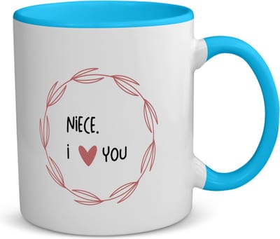 Akyol - niece i love you koffiemok - theemok - blauw - Nicht - de liefste nicht - verjaardagscadeau - verjaardag - cadeau - cadeautje voor nicht - nicht artikelen - kado - geschenk - gift - 350 ML inhoud