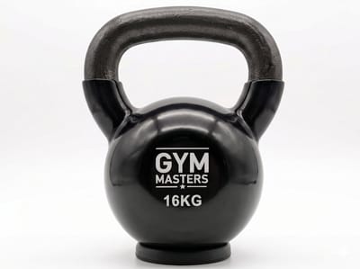 Gym Masters Kettlebell 16 kg – Vinyl Kettlebell met Rubberen Bodem – Optimale Vloerbescherming & Veilig Trainen – Premium Grip – Thuis Fitness