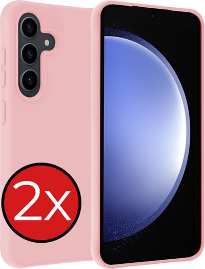 Hoesje - 2 Stuks - Geschikt voor Samsung Galaxy S23 FE - Sterk & Shockproof - Telefoonhoes - Back Cover - Case Siliconen - Telefoon Hoes - Lichtroze