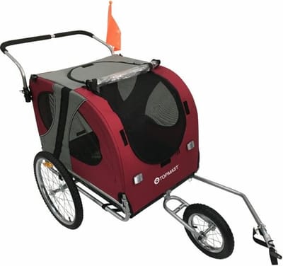 Hondenfietskar Starline Original L - Rood - Met Jogger Functie - Opvouwbaar - 2 in 1 Hondenaanhanger & Hondenbuggy - Fietskar Voor Honden tot 40 KG
