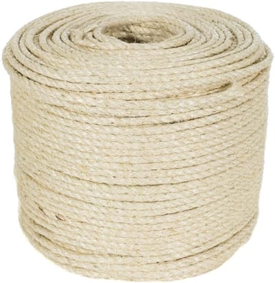 Sisal Touw - Natuurlijk Koord - Doe-het-zelf Projecten - Vochtbestendig Weerbestendig - 3/8 Inch 600 Voet - Bruin
