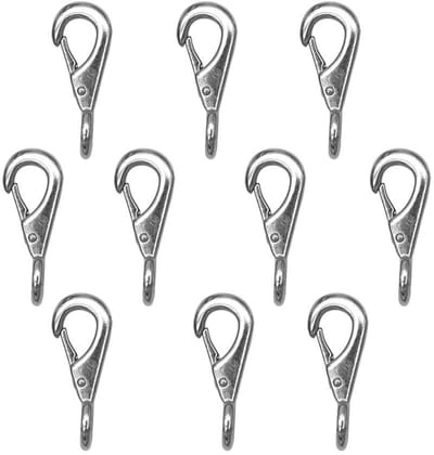 Veerhaken Clips - Karabijnhaak Snelkoppeling - Bevestigen Touwen Kettingen - Roestvrij Staal 304 - M6 55mm Hoogte - Zilver