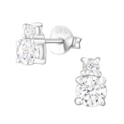 Aramat Jewels | Oorbellen | Zilveren Oorbellen met Zirkonia Steentjes | | | |4mm | Zilver | Kinderen, Volwassenen | Verkleurd niet