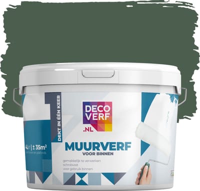 Decoverf muurverf mat bosgroen, 4L