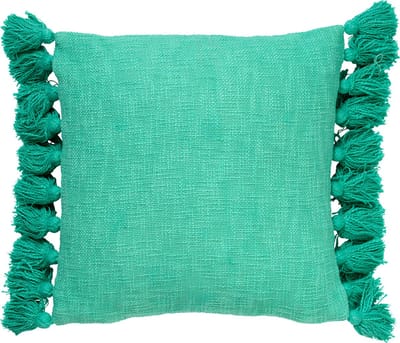 Dutch Decor RUBY - Sierkussen 45x45 cm - 100% katoen - met flosjes - Beveled Glass - groen - Inclusief binnenkussen - Luxe kussens voor woonkamer & bank