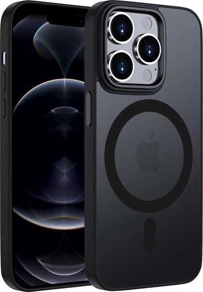 Hoesje geschikt voor iPhone 13 Pro Hoesje Zwart - Shockproof Case Hoesje geschikt voor iPhone 13 Pro Zwart Back cover - Magsafe hoesje geschikt voor iPhone 13 Pro - Mat Zwart