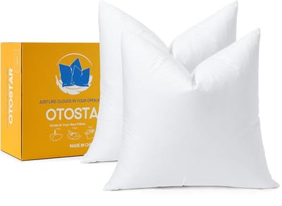 Donzen en veren kussens - Zachte kusseninzet - Bank en bed - 100% katoenen hoes - 55 x 55 cm