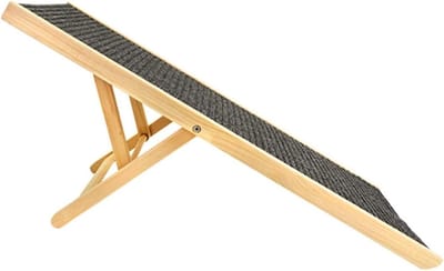 Houten Hondenloopplank - Huisdier klimladder - Veilige toegang huisdier - In hoogte verstelbaar - 103 x 48 cm - Houtkleur