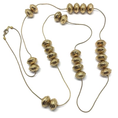 Behave Lange kralenketting - kralen goud kleur- 100 cm