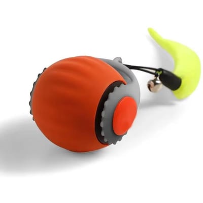 Interactieve kattenbal speelgoed Elektrische kattenbal speelgoed Automatische rollende bal Kunststaart Oplaadbaar slim huisdier Interactief speelgoed Hond Kat Training Imiteer Muis 1pcs oranje