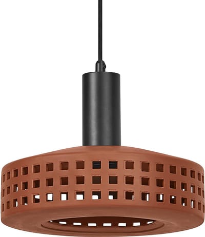 OSRAM Decor decoratieve hanglamp van klei met gatenpatroon, 260 mm, met E27 fitting, IP20, bruin