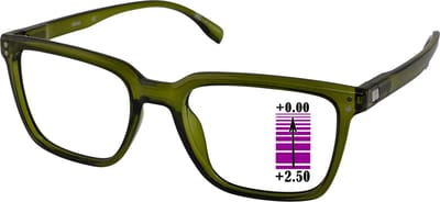 Leesbril Vista Bonita Cubo XL progressief-Army Green-+2.50
