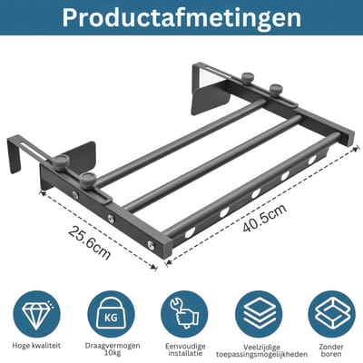 MRKK® Handdoekrek Radiator - Badkamer - Droogrek - Zwart met zilver