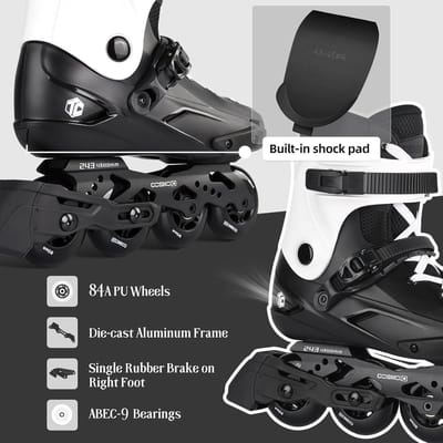Inline schaatsen - Skeelers - Fitness sport - Professionele bladen - EU 43-44 - Zwart