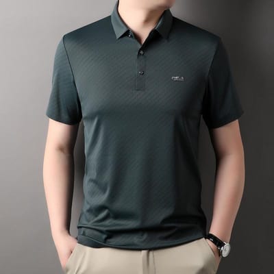 Nouveau Polo d'été à manches courtes pour hommes, T-shirt à manches courtes fin sans coutures en soie glacée, Sous-vêtement de base pour hommes XXXL gray