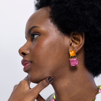 Boucles d'oreilles Luxenter Azara et plaqué or 18k pur
