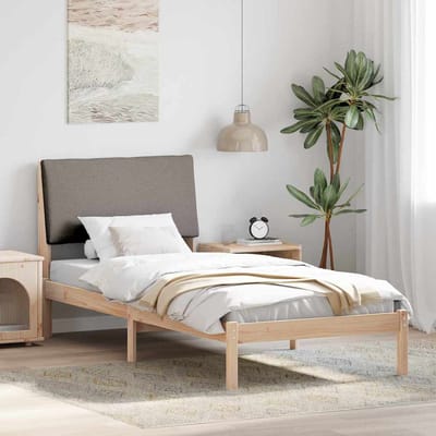 vidaXL - Bedframe - Bruin - en - taupe - 100 - x - 200 - cm - Massief - grenenhout