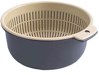 Dailygoods- Wasmand Dubbellaags - Keuken Zeef - Vergiet Kom - Ruimtebesparend - Hittebestendig - Handgrepen