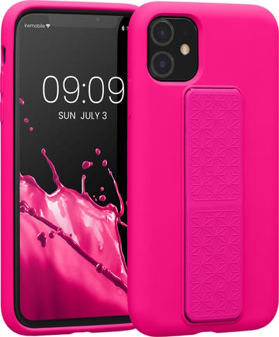 kwmobile back cover voor smartphone - geschikt voor Apple iPhone 11 - 1x beschermhoesje van kunststof - In neon roze