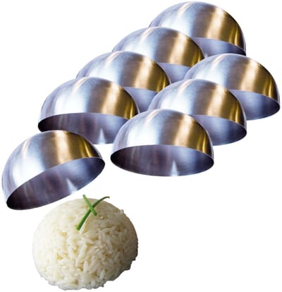 Lily Cook Amuse cloche/garneer vormen - 8x stuks - RVS - D8 x H4 cm - hapjes stolp