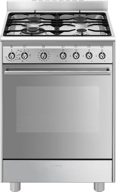 Smeg SX61GM fornuis Vrijstaand fornuis A Gas Gaskookplaat Roestvrijstaal