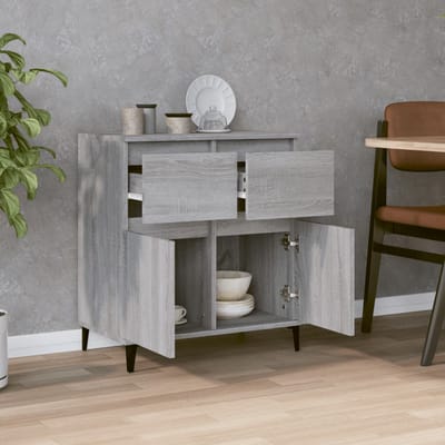 vidaXL - Dressoir - 60x35x70 - cm - bewerkt - hout - grijs - sonoma - eikenkleurig
