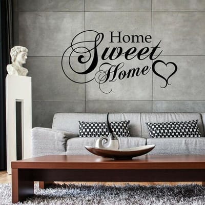 Home Sweet Home Muurstickers Vinyl Interieur Kunst Design Huisdecoratie Woonkamer Slaapkamer Familie Citaten Stickers Decor S235 (as the picture,57x31cm) gray