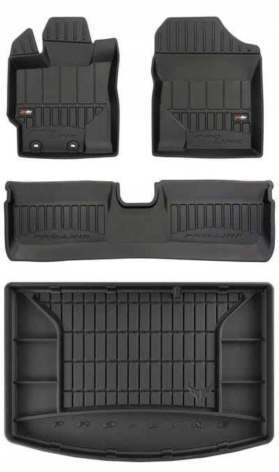 FROGUM Proline – Automatten + Kofferbakmat voor Toyota Yaris III Active 2013-2018 – Geurloos TPE – Hoogste bescherming