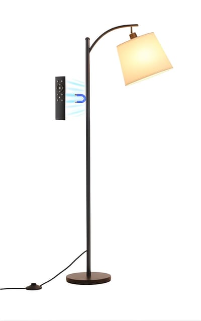 AHD® Booglamp - Vloerlamp - Lampenkap - Booglampen Dimbaar - Booglampen Staand Vloerlamp - Beige/Zwart - 40cm x 13cm x 32cm